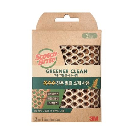 3-LAYER DISHWASHING NET SCOTCH-BRITE GREENER CLEAN (2PCS