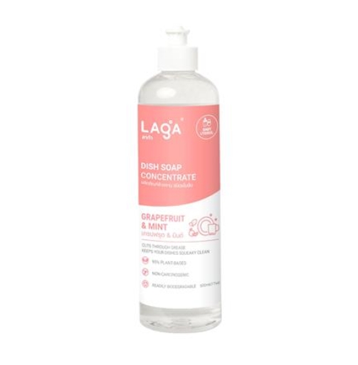 CONCENTRATED DISHWASHING LIQUID LAGA NATURAL 500ML GRAPEFRUIT AND MINT