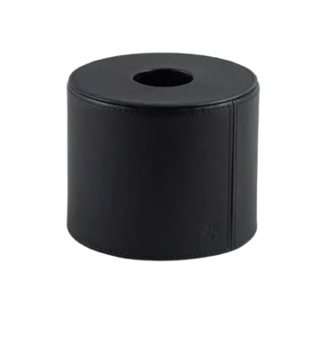 Round Tissue Box Decorum 13x13x14.5 cm Black