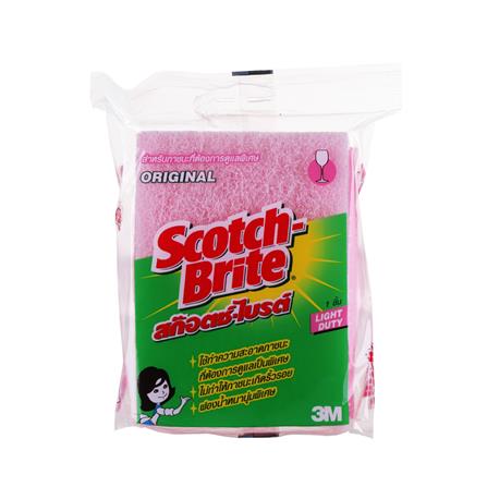 SCOURER SPONGE SCOTCH-BRITE LIGHT DUTY 3X4IN PINK