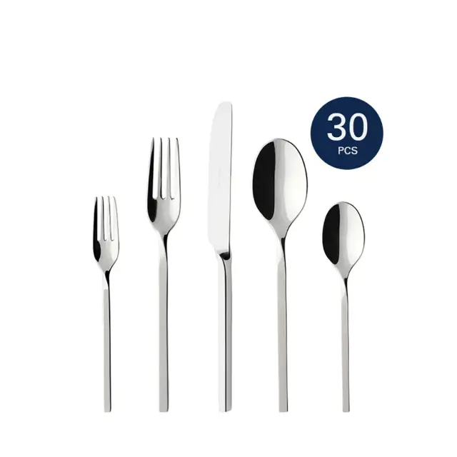 NewWave ชุดช้อนส้อมสเตนเลส 30 ชิ้น สี Silver 12-6338-9050